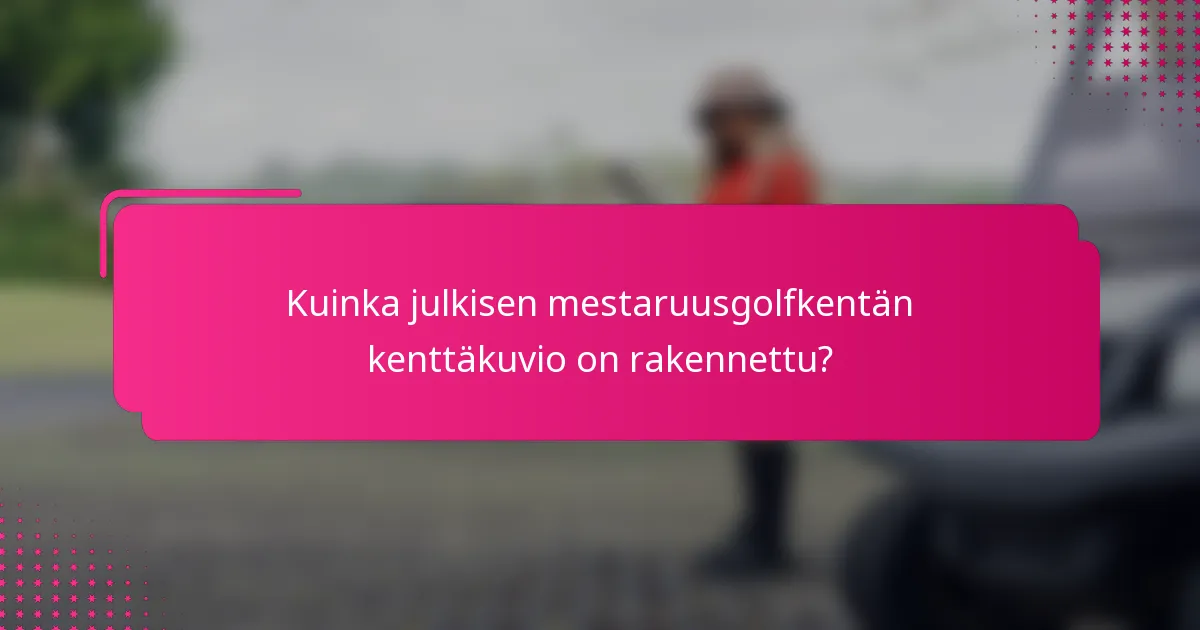 Kuinka julkisen mestaruusgolfkentän kenttäkuvio on rakennettu?