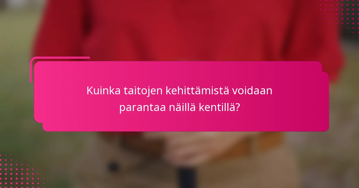 Kuinka taitojen kehittämistä voidaan parantaa näillä kentillä?